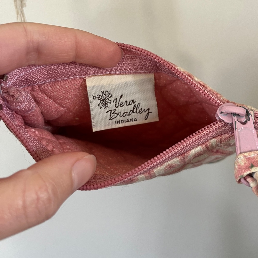 Vera Bradley Pink Floral Quilted Coin Purse - Picture 2 of 6